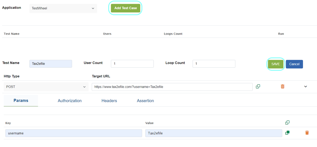 loadTest AddTestCase